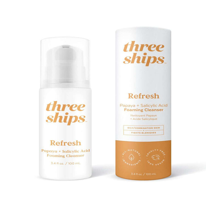 three ships refresh papaya plus salicylic acid cleanser 100g