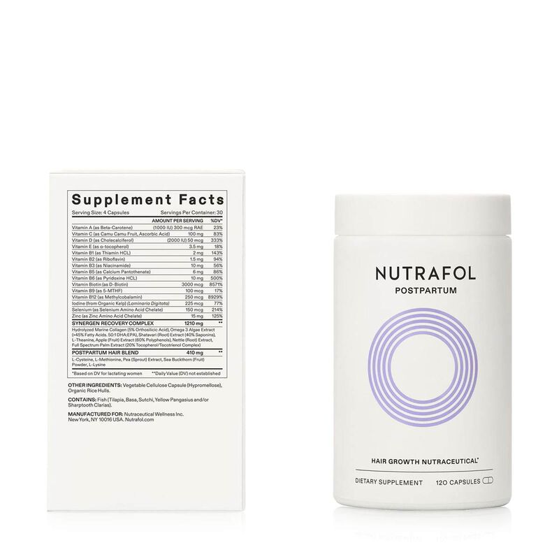 nutrafol postpartum hair growth nutraceutical 120 capsules