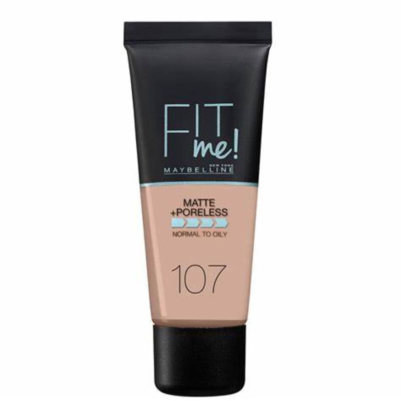 maybelline new york fit me matte & poreless foundation  107 rose beige