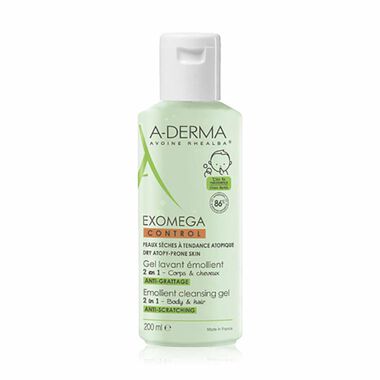 aderma aderma exomega emollient cleansing gel 2 in 1 200ml